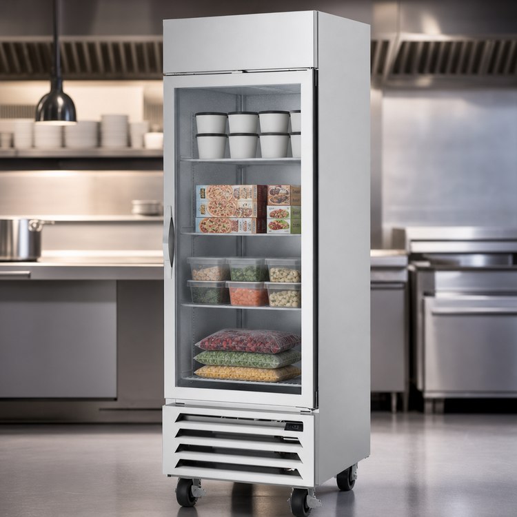 Product image #3 for Beverage-Air Horizon Series Stainless Steel One-Section Glass Door Reach-In Freezer, Bottom-Mount, 23.32 Cu. Ft.