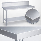Thumbnail image #3 for Duke Manufacturing 314S-2460-10R 60" x 24" Stainless Steel Work Table with 10" Riser, Marine Edge, Undershelf & 14-Gauge 300 Series Top