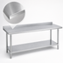 Thumbnail image #3 for Duke 144-Inch x 36-Inch Stainless Steel Work Table with 1-1/8-Inch Riser and Galvanized Undershelf