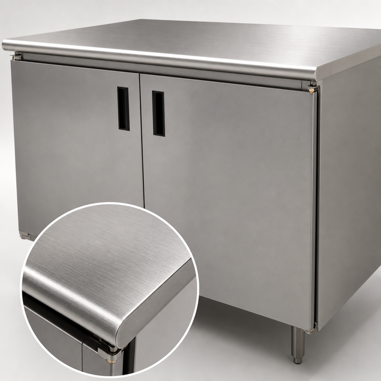 Product image #3 for Advance Tabco 60-Inch x 24-Inch Enclosed Work Table with Cabinet Base and Hinged Doors, 14-Gauge 304 Stainless Steel Top