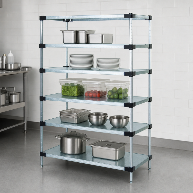 Product image #3 for Quantum 60-Inch W x 18-Inch D x 63-Inch H Solid Shelving Starter Kit with 5 Shelves