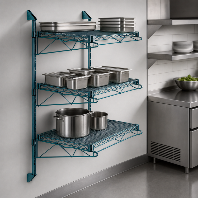 Product image #3 for Quantum Cantilever Wall-Mount Starter Unit with 3 Wire Shelves