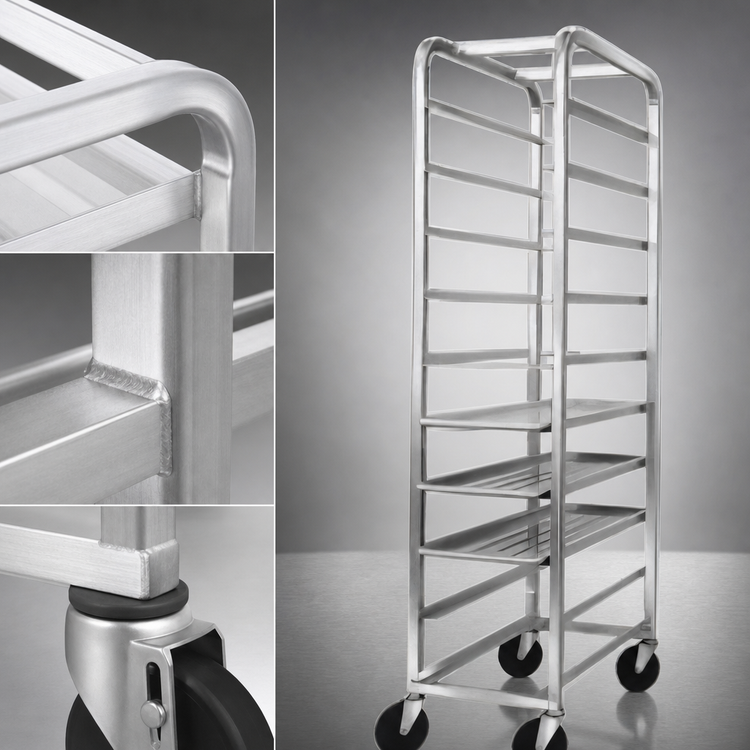 Product image #3 for Channel 518AP6 All-Welded Aluminum Platter Rack — Bottom-Load, 11 x 12.5-inch Platters, 15.25 in x 26 in x 64 in