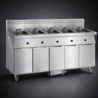 Thumbnail image #3 for Imperial (Middleby) IFSSP550EUT 5-Tank Electric Floor Fryer, 50 lb. per Tank, Built-In Filter, Stainless Steel