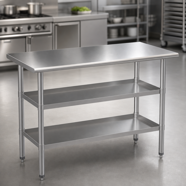 Product image #4 for Flash Furniture Hogan 48-Inch x 24-Inch 18-Gauge Stainless Steel Work Table with 2 Undershelves