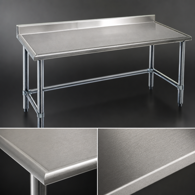 Product image #3 for Spec-Master Marine Series Stainless Steel Work Table with 4-1/2-Inch Backsplash, 108 x 30 Inches