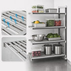Thumbnail image #3 for Cambro Camshelving® Elements EXA183684V4480 18" x 36" x 84" 4-Tier Vented Polymer Shelving Add-On Unit, Speckled Gray
