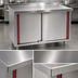 Thumbnail image #3 for Spec-Master Marine Series Enclosed Work Table with Cabinet Base and 4 Sliding Doors, 96 x 24 Inch, 14-Gauge Stainless Steel Top
