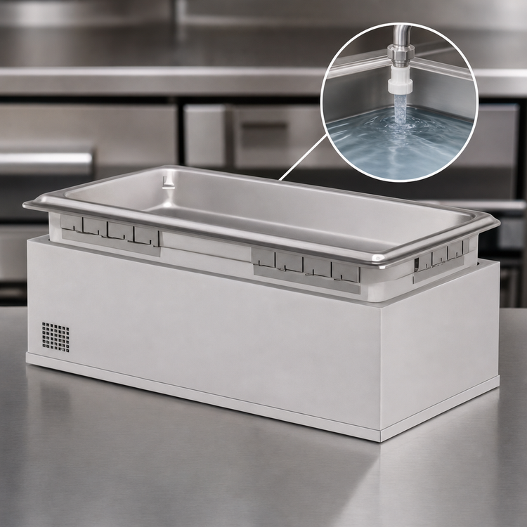 Product image #3 for Hatco HWBHI-FULDA Rectangular Drop-In Heated Well for One Full-Size Pan with Auto-Fill and Drain