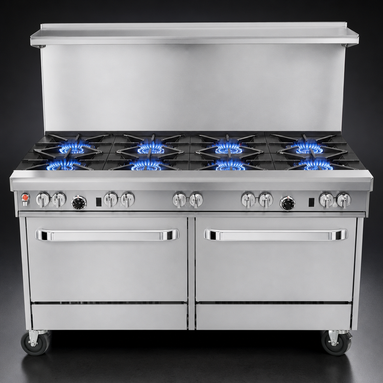 Product image #3 for Southbend Ultimate 60-Inch Gas Restaurant Range with 8 Open Burners, Hi-Shelf and 2 Cabinets