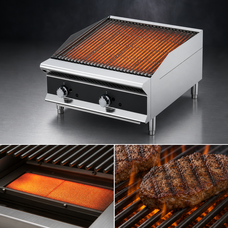 Product image #3 for Vollrath CBGMD-12 12-Inch Medium-Duty Countertop Gas Charbroiler, Radiant, Stainless Steel
