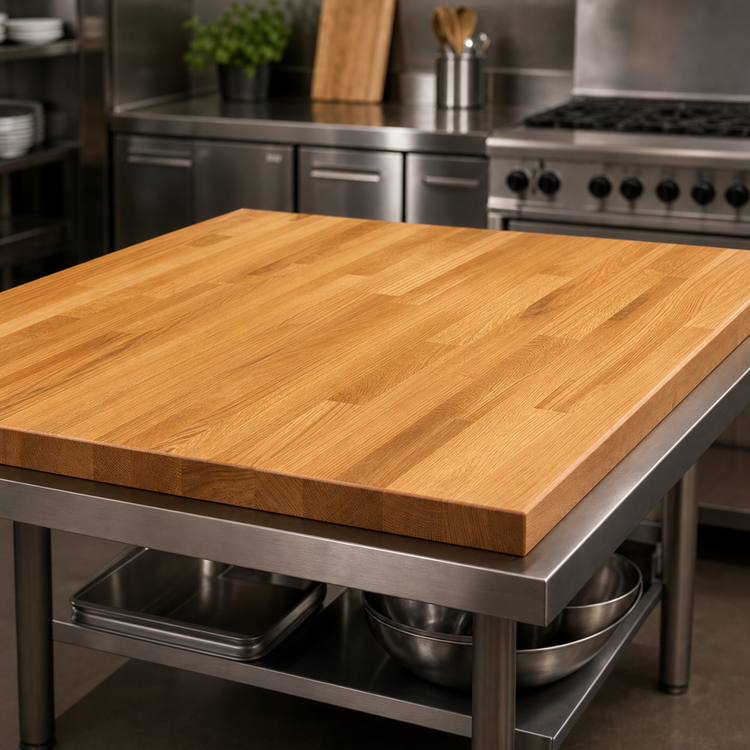 Product image #3 for John Boos Appalachian Red Oak Blended Edge Grain Island Countertop, 48 x 38 x 1-1/2 Inch, Penetrating Oil Finish