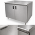 Thumbnail image #3 for Advance Tabco Special Value Series Economy Enclosed Work Table with Cabinet Base, Mid-Shelf and Hinged Doors, 60 x 24 Inches, 16-Gauge 304 Stainless Steel Top