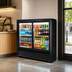Thumbnail image #3 for True Two-Section Narrow-Depth Sliding Glass Door Merchandiser Refrigerator with LED Lighting