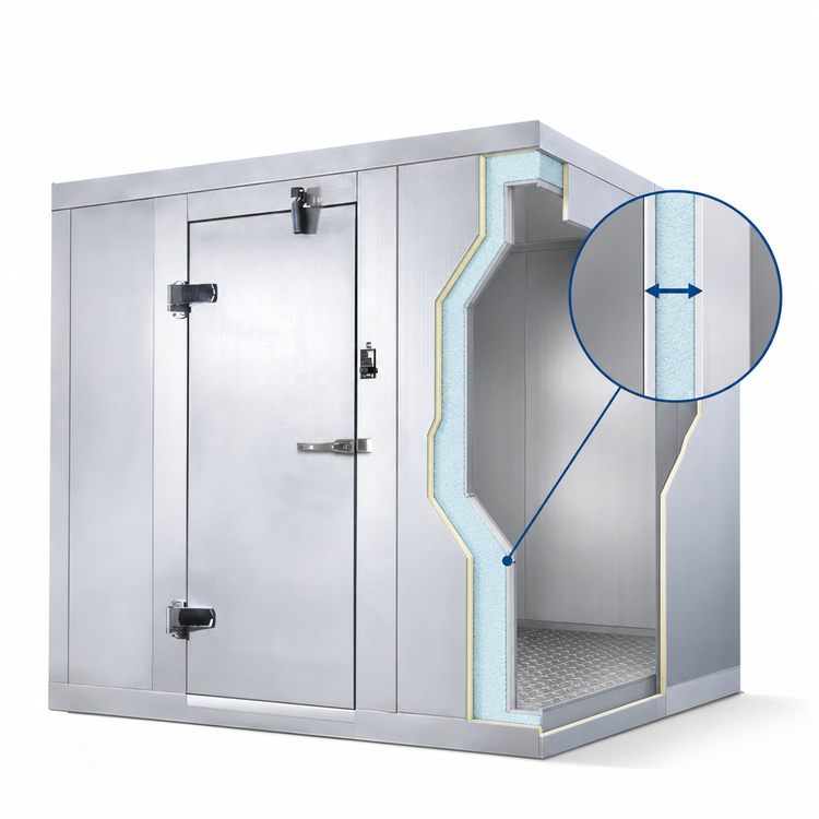 Product image #3 for AmeriKooler Quick Ship Indoor Walk-In Freezer with Aluminum Floor, 6' x 8' x 7'7" High