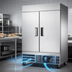 Thumbnail image #3 for Aurora 54-Inch Wide Two-Section Reach-In Freezer with Solid Hinged Doors, 41.3 Cu. Ft., Stainless Steel, Bottom-Mounted Self-Contained Refrigeration