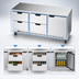 Thumbnail image #3 for Beverage-Air 72-Inch Three-Section Worktop Refrigerator, 4 Drawers, 1 Door, Flat Top