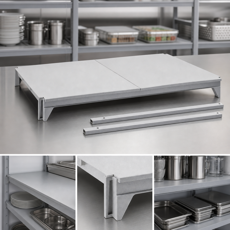 Product image #4 for Cambro Camshelving Premium Solid Shelf Kit, 18 x 72 Inches, Speckled Gray