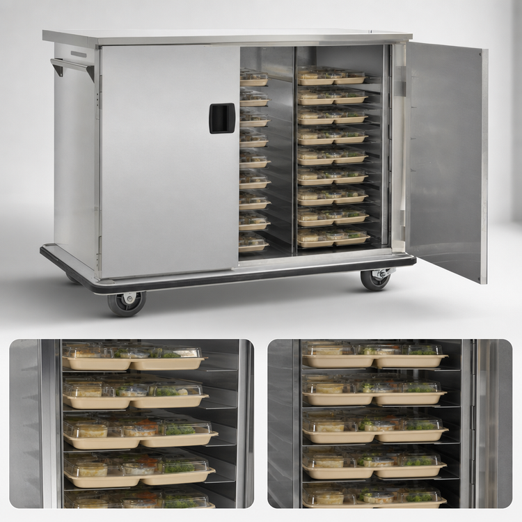 Product image #3 for FWE Mobile Patient Tray Cart, Non-Insulated, 32-Tray Capacity, Stainless Steel
