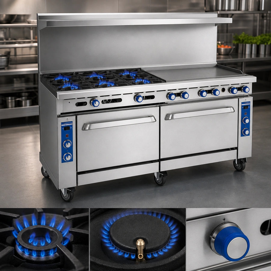 Eight Open Burners With Low Simmer