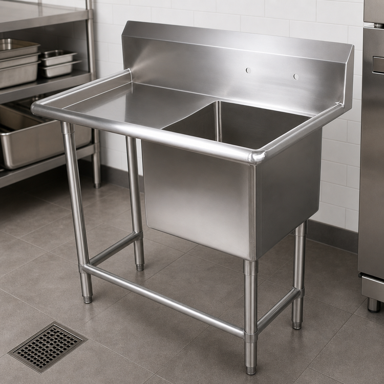 Product image #3 for John Boos Pro-Bowl 1-Compartment Stainless Steel Sink with Left Drainboard, 52-3/16 Inch Wide