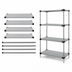 Thumbnail image #3 for Quantum 72 Inch x 24 Inch x 54 Inch 4-Shelf Solid Stainless Steel Shelving Starter Kit