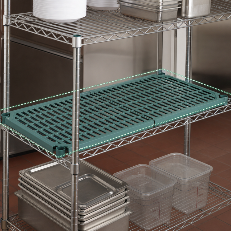 Product image #3 for Quantum 54 Inch x 24 Inch Polymer Shelf Mat for Wire Shelves with Green Epoxy Antimicrobial Finish