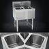 Thumbnail image #3 for Eagle Spec-Bar Two-Compartment Underbar Sink Unit, 24-Inch Wide, 304 Stainless Steel