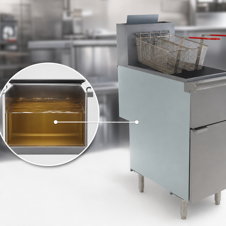 Product image #4 for General Floor Model LP Gas Fryer, 50 lb Capacity, 120,000 BTU, Millivolt Controls