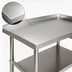 Thumbnail image #3 for Klinger's Trading 24-1/2 Inch x 30 Inch Stainless Steel Equipment Stand with 2-Inch Up-Turn and Adjustable Undershelf