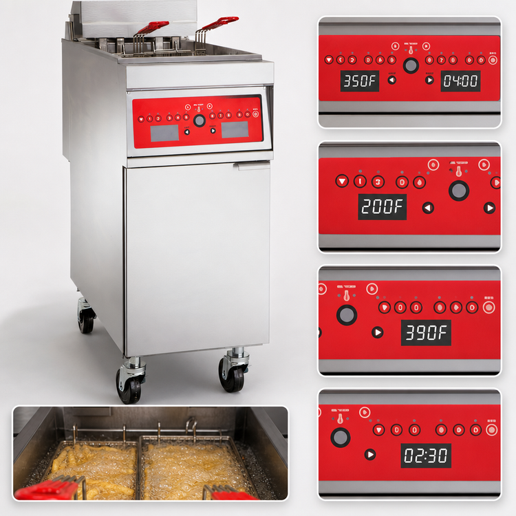 Product image #4 for Vulcan 1ER50DF Free-Standing Electric Fryer with KleenScreen PLUS Built-In Filtration, 50 lb Capacity, Digital Controls
