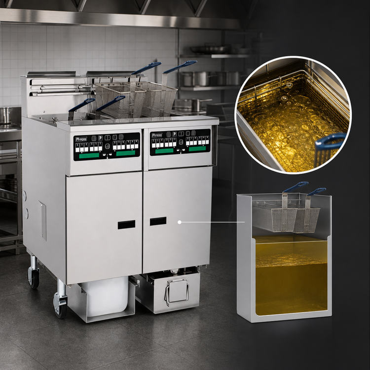 Product image #3 for Solstice Supreme Reduced Oil Volume Gas Fryer with Full Frypot, 32 lb. Oil Capacity, and Built-In Filter Drawer System