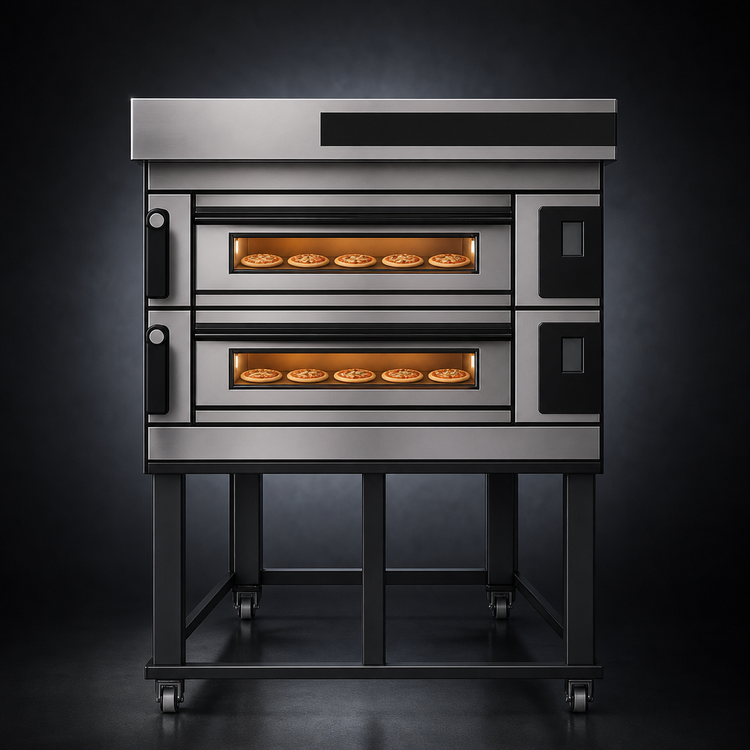 Product image #3 for Moretti Forni S125E Series 2-Deck Electric Pizza Oven with Stand