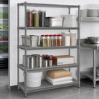 Thumbnail image #3 for Eagle Group Red-i-Pak 4-Tier Wire Shelving Unit, 36W x 18D x 74H, Stationary, Pewter Gray