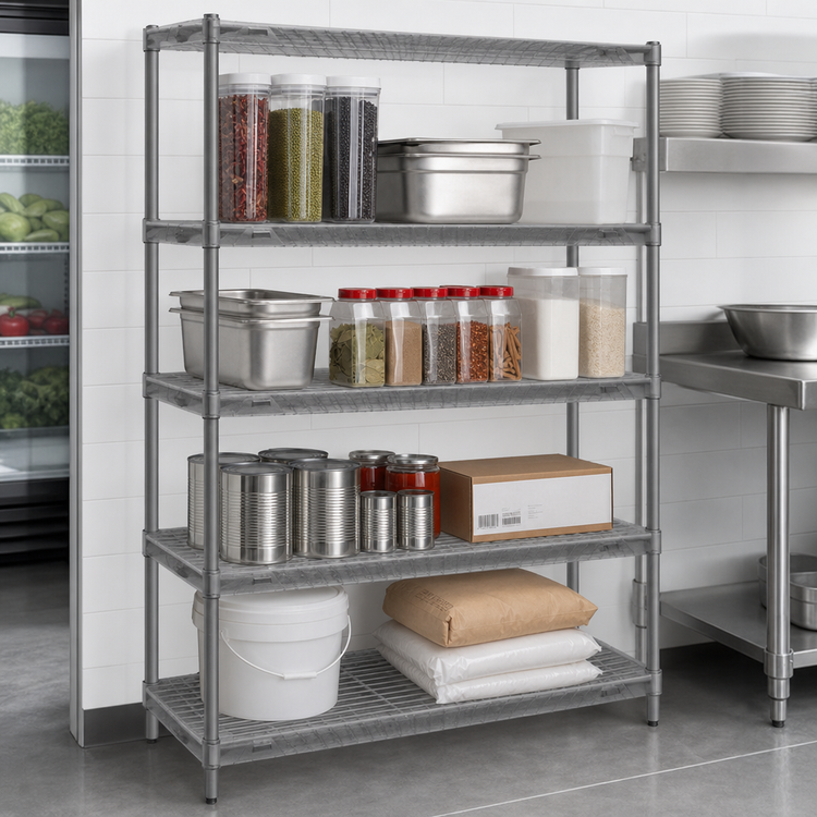 Product image #3 for Eagle Group Red-i-Pak 4-Tier Wire Shelving Unit, 36W x 18D x 74H, Stationary, Pewter Gray