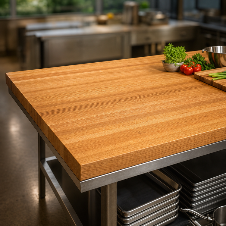 Product image #3 for John Boos Appalachian Red Oak Island Countertop, 120 x 27 x 1-1/2 Inch, Edge Grain, Oil Finish