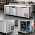 Thumbnail image #3 for Atosa 93-Inch Three-Section Refrigerated Pizza Prep Table with Side-Mounted Self-Contained Refrigeration, 3 Doors