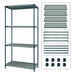 Thumbnail image #3 for Quantum WR63-2454WPM 4-Tier Polymer Wire Plastic-Mat Shelving Unit — 54 Inches W x 24 Inches D x 63 Inches H (Green, Stationary)