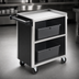 Thumbnail image #3 for Vollrath 3-Shelf Bussing Cart with Three-Sided Black Vinyl Panels and Stainless Steel Shelves, 300 lb. Capacity