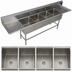 Thumbnail image #3 for John Boos Pro-Bowl 4-Compartment Stainless Steel Sink with Left and Right Drainboards, 20