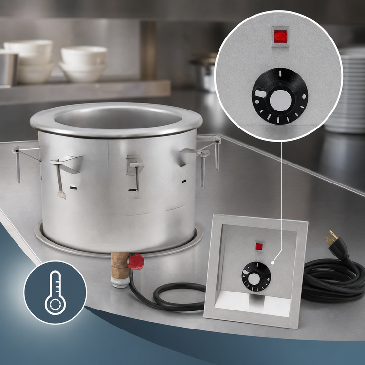 Product image #3 for Vollrath Drop-In Insulated Wet Soup Well with Thermostatic Controls for (1) 11-Quart Round Inset