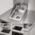 Thumbnail image #3 for Krowne Drop-In Stainless Steel Hand Sink with 4-Inch OC Deck Faucet and 6-Inch Gooseneck Spout, 12 x 18 Inch