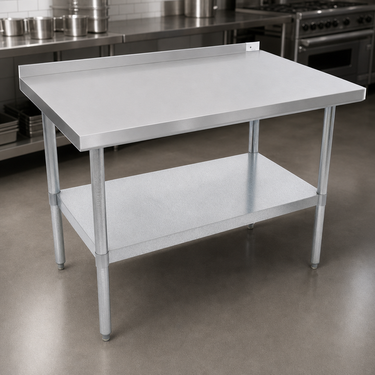 Product image #3 for John Boos Stallion Economy Stainless Steel Top Work Table, 48 x 30 Inches, Galvanized Base, Adjustable Undershelf