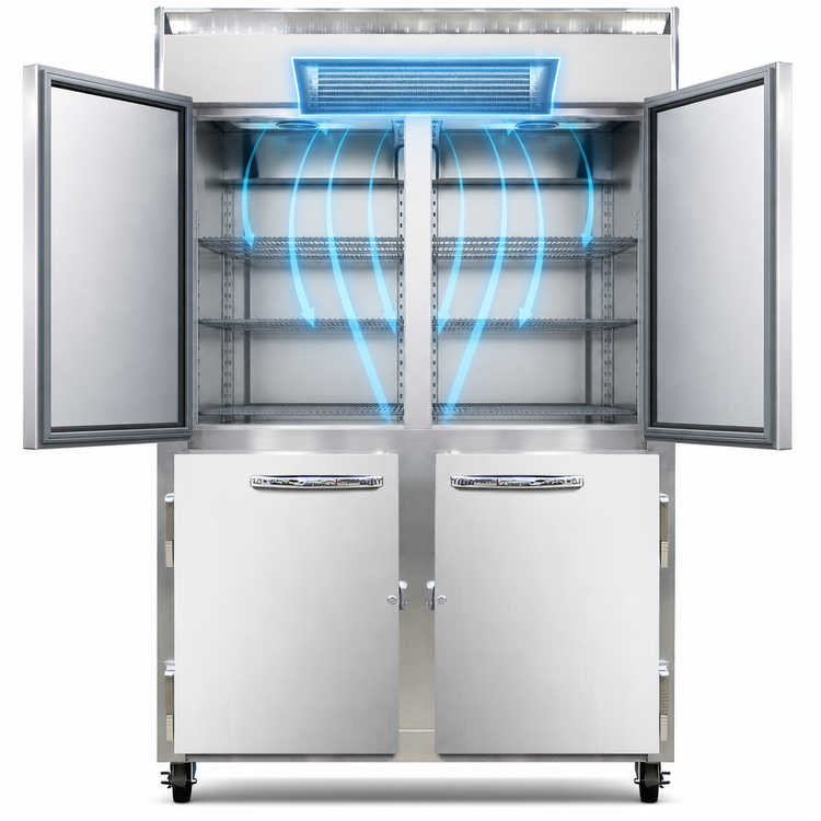 Product image #3 for Continental Refrigerator 2FSNHD 2-Section Shallow Depth Reach-In Freezer with Half Doors