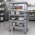 Thumbnail image #3 for Quantum Millenia Mobile Polymer Shelving Starter Unit with 4 Open Grid Shelves, 24 x 24 x 74 Inches, Gray