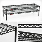 Thumbnail image #3 for Eagle Group QuadTruss HDFCM1460V Front Case Merchandise Wire Shelving Unit, 60"W x 14"D x 14"H, 2-Tier, Pewter Gray