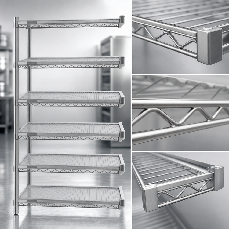 Product image #3 for Eagle Group 5-Tier Add-On Wire Shelving Unit, 36W x 24D x 86H, Stainless Steel Finish