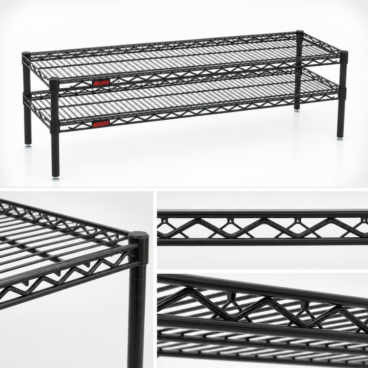 Product image #3 for Eagle QuadTruss Front Case Merchandise Wire Shelving Unit, 60"W x 14"D x 14"H, 2-Tier