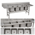 Thumbnail image #3 for Advance Tabco Regaline 4-Compartment Sink with Left and Right-Hand Drainboards, 20