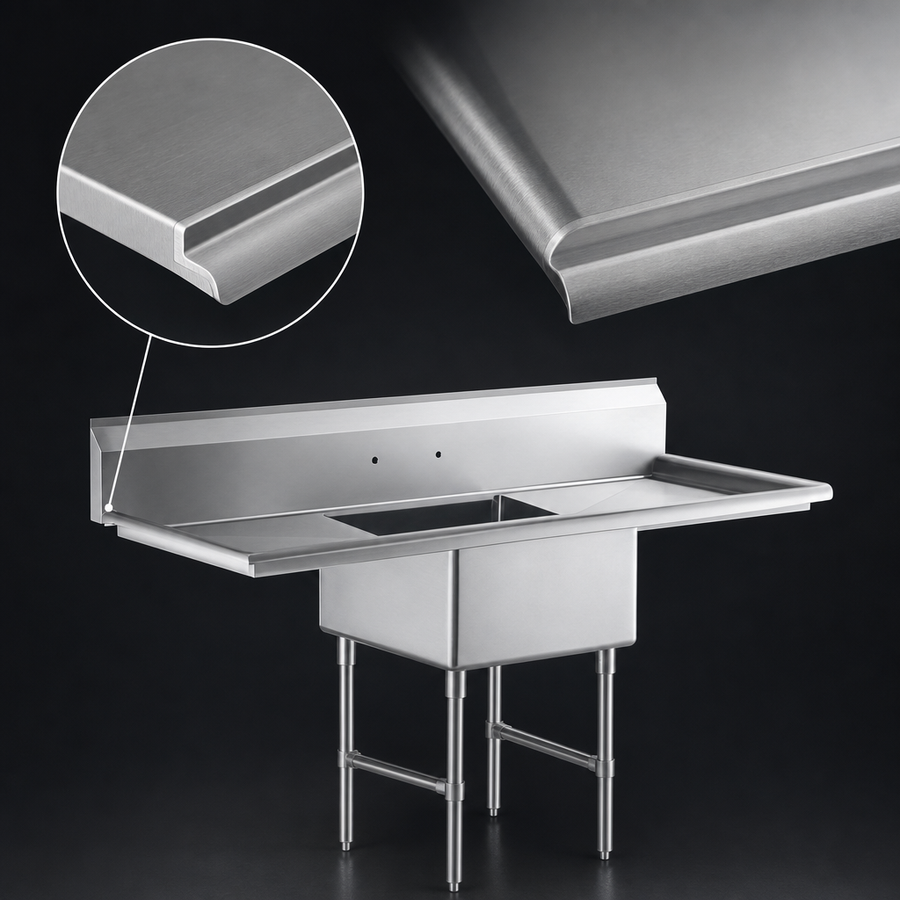 16-Gauge 304 Stainless Steel Top
